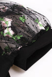 1950s Vestido Negro Con Mangas Cortas