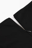 1950s Vestido Negro Con Mangas Cortas