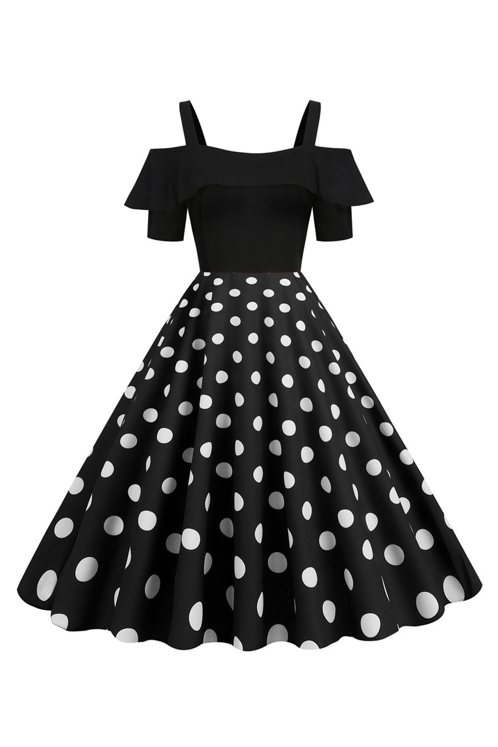 Negro Fuera del Hombro Luanres 1950s Vestido