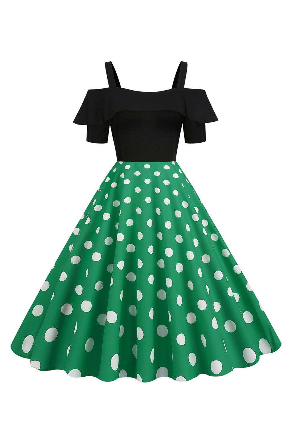 Negro Fuera del Hombro Luanres 1950s Vestido