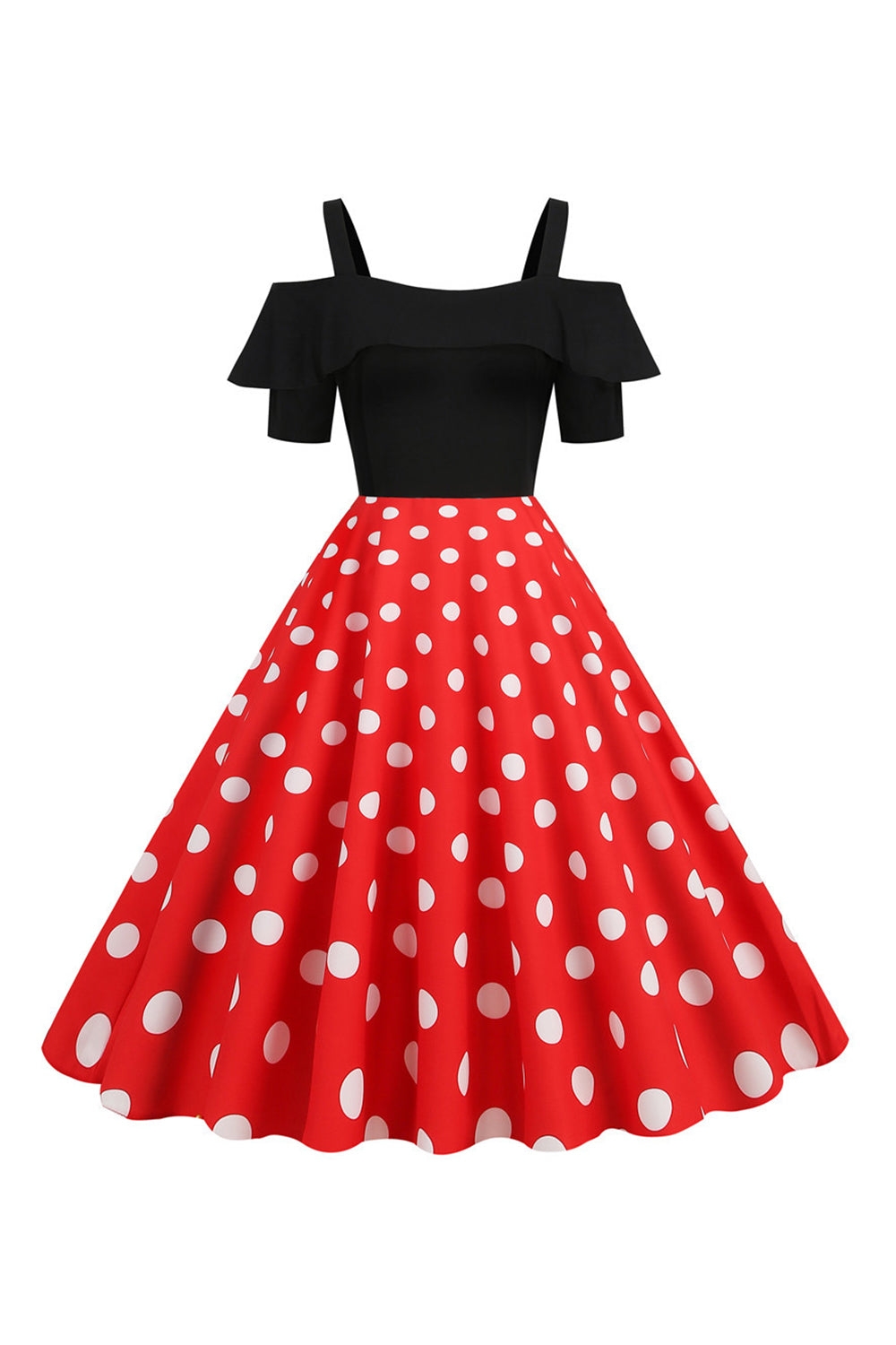 Negro Fuera del Hombro Luanres 1950s Vestido