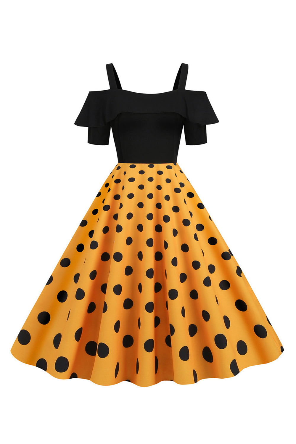 Negro Fuera del Hombro Luanres 1950s Vestido