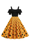 Negro Fuera del Hombro Luanres 1950s Vestido