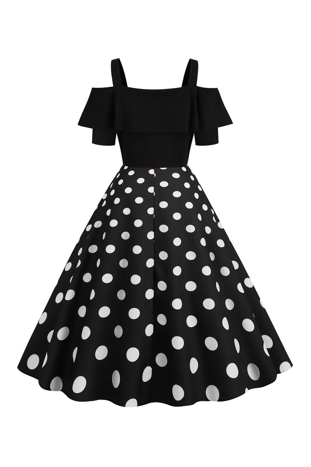 Negro Fuera del Hombro Luanres 1950s Vestido