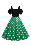 Negro Fuera del Hombro Luanres 1950s Vestido