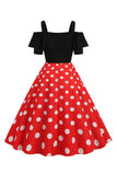 Negro Fuera del Hombro Luanres 1950s Vestido