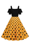 Negro Fuera del Hombro Luanres 1950s Vestido