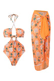 Una Pieza Halter Con Falda de Playa
