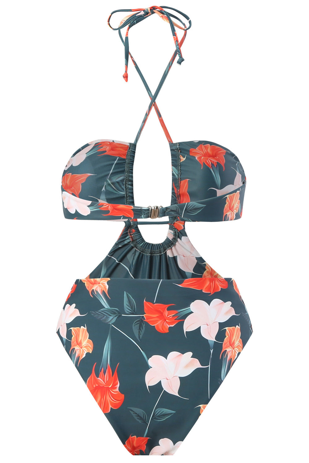 Una Pieza Halter Con Falda de Playa