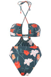 Una Pieza Halter Con Falda de Playa