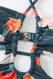 Una Pieza Halter Con Falda de Playa