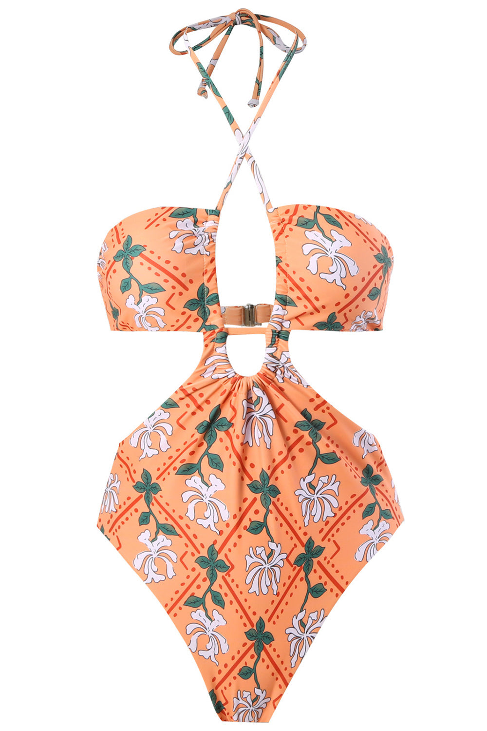 Una Pieza Halter Con Falda de Playa