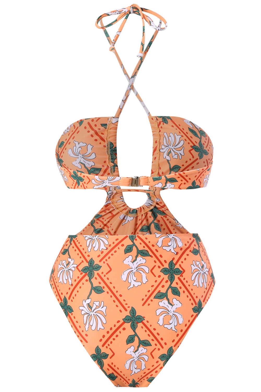 Una Pieza Halter Con Falda de Playa