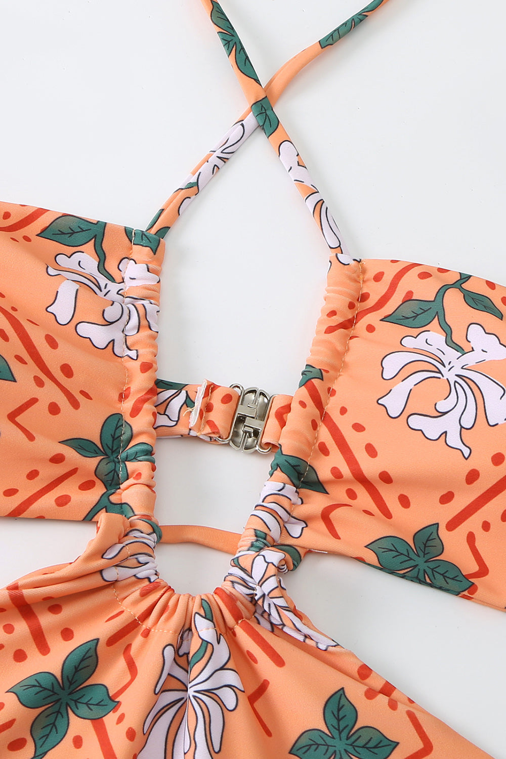 Una Pieza Halter Con Falda de Playa