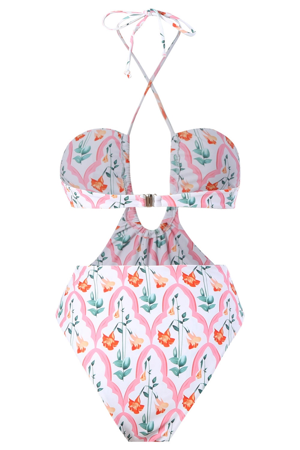 Una Pieza Halter Con Falda de Playa