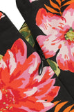 Vestido Vintage Estampado Negro Mangas Cortas