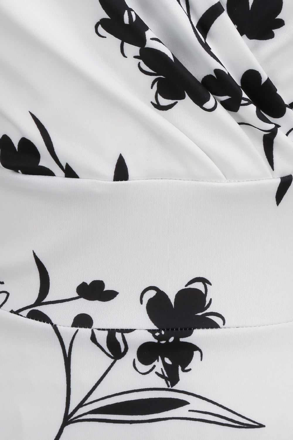 Negro V Cuello Estampado Sin Mangas 1950s Vestido