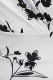 Negro V Cuello Estampado Sin Mangas 1950s Vestido