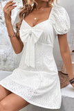 Mangas Cortas Vestido Casual Blanco