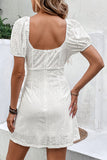 Mangas Cortas Vestido Casual Blanco