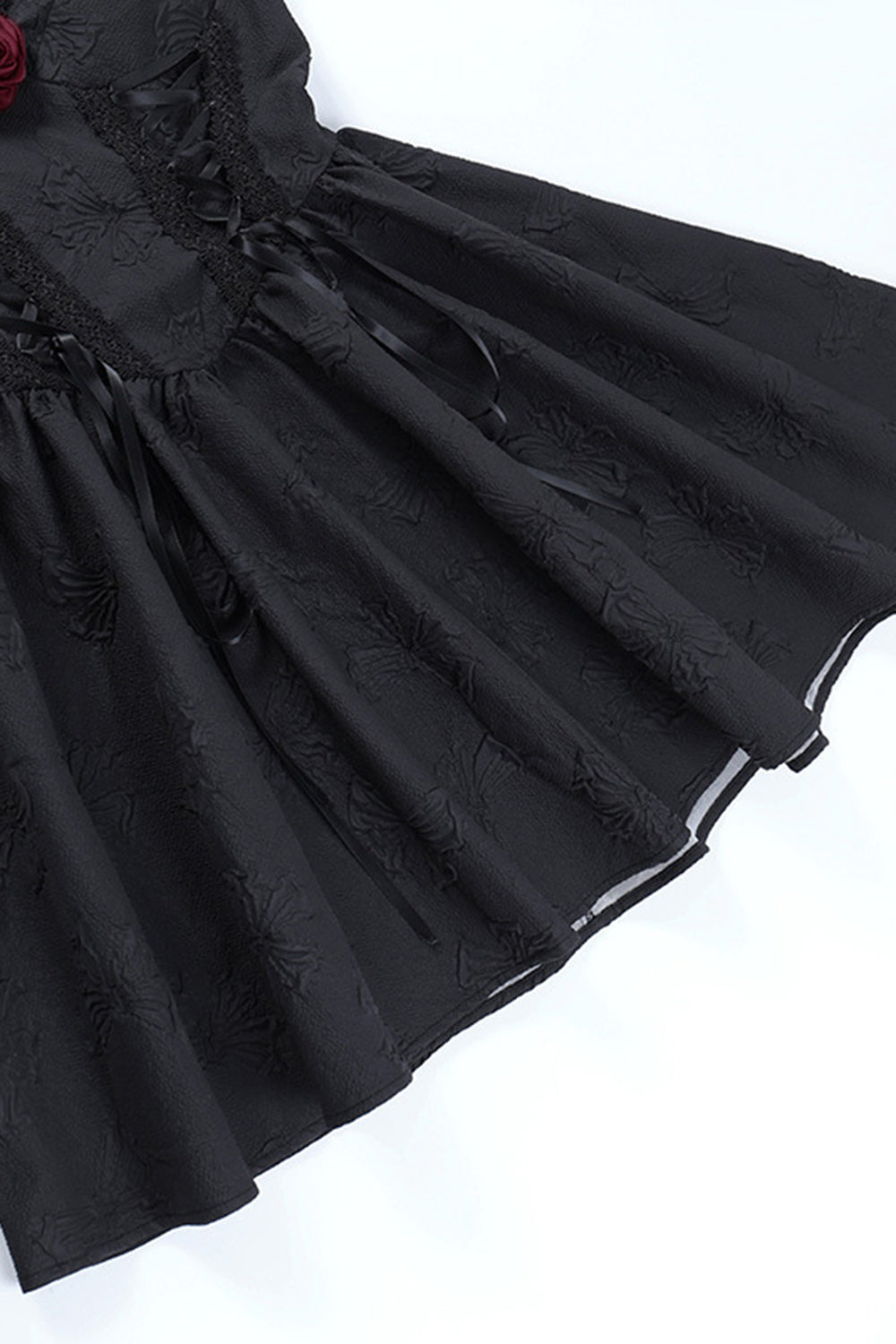 Correas de espagueti Vestido negro de la década de 1950 con encaje