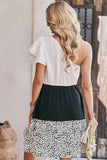 Blanco A Línea Vestido de Verano Un Hombro