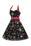 Halter Tul 1950s Vestido Estamapdo