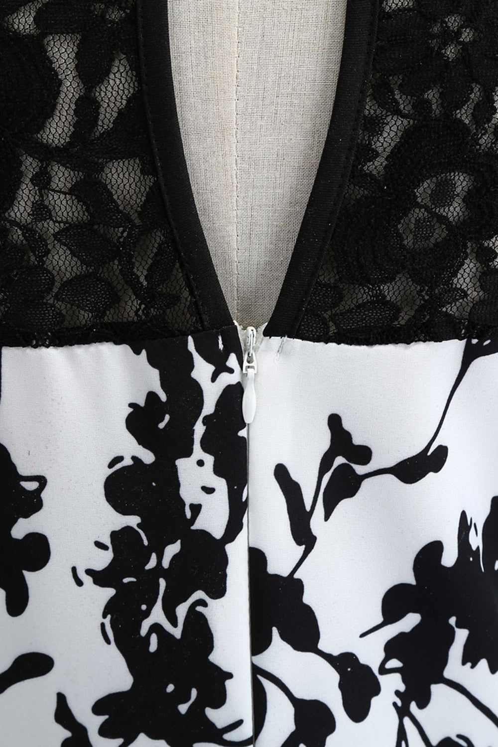 Sin Mangas Estampado Blanco 1950s Vestido Con Faja