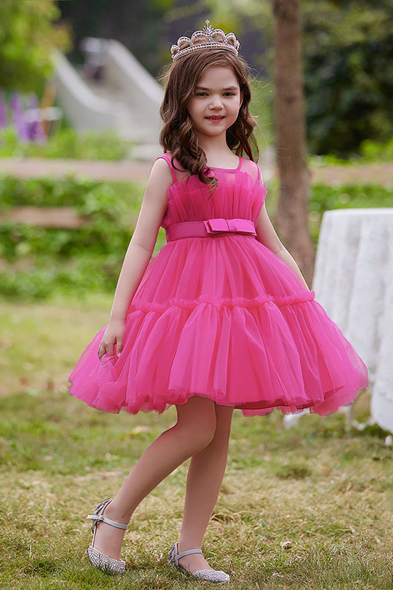 ZAPAKA Girl Party Dress A Line Extra ble Hot Pink Wedding Flower