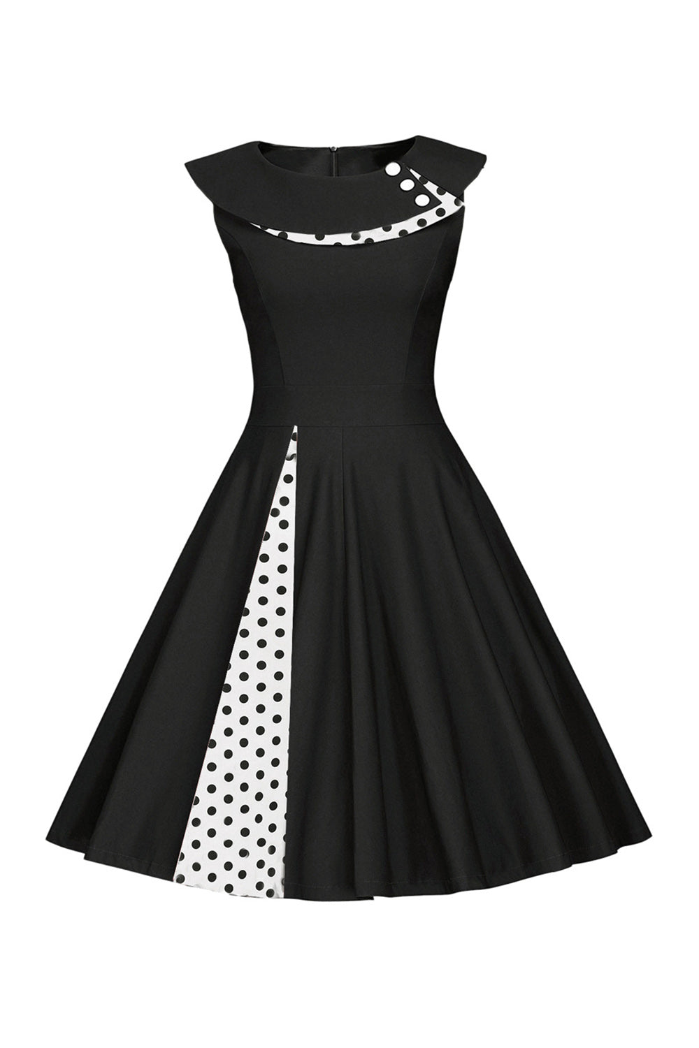 Lunares Rojo 1950s Vestido Con Botón