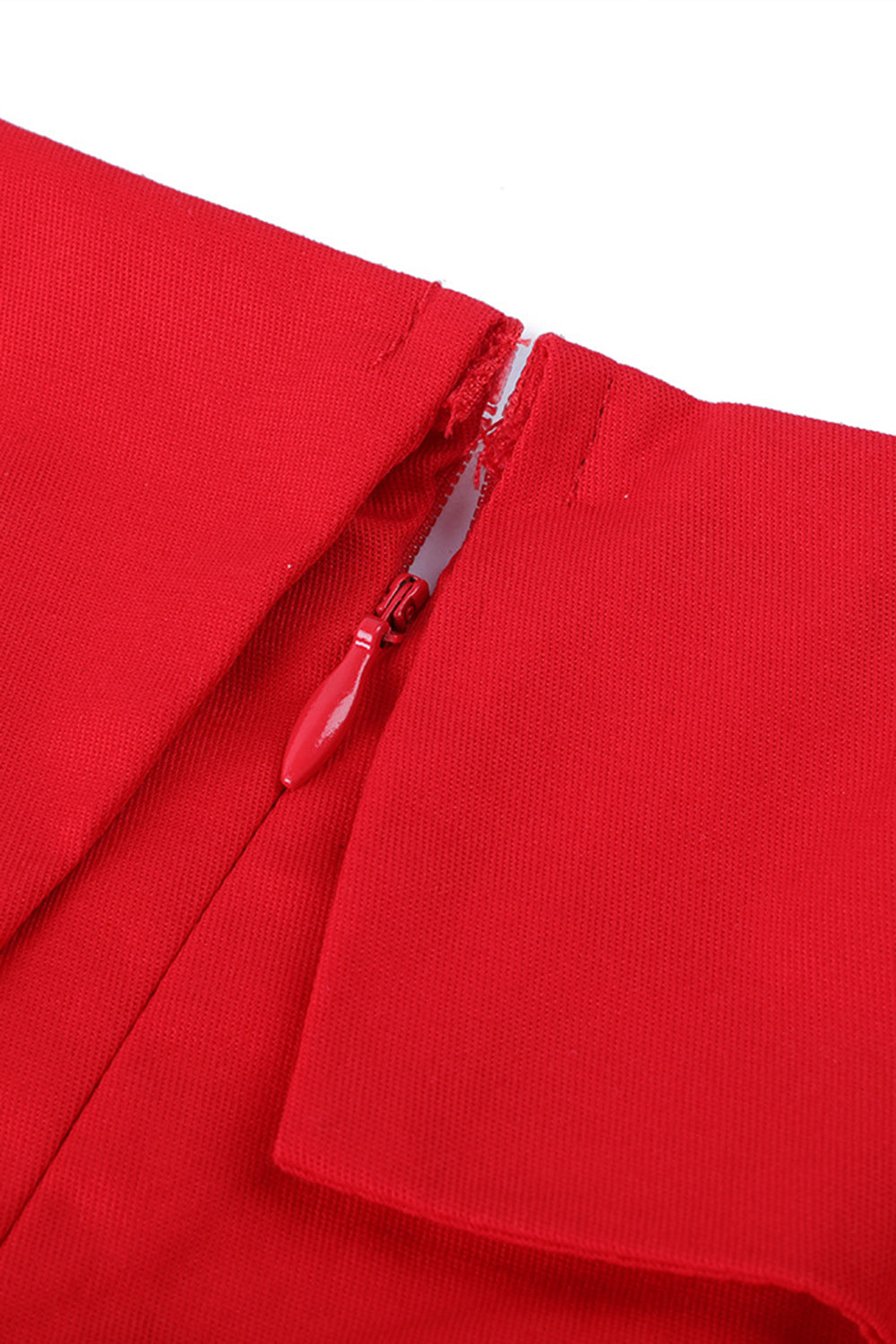Lunares Rojo 1950s Vestido Con Botón