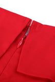 Lunares Rojo 1950s Vestido Con Botón