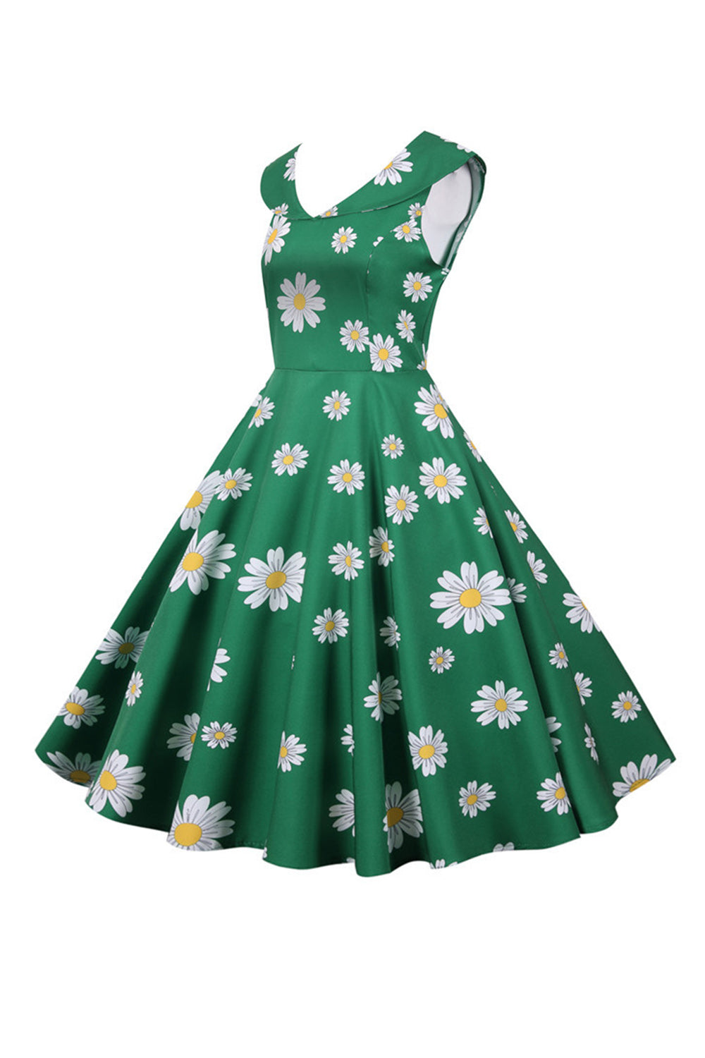 Vestido de 1950 Amarillo Estamapdo Sin Mangas