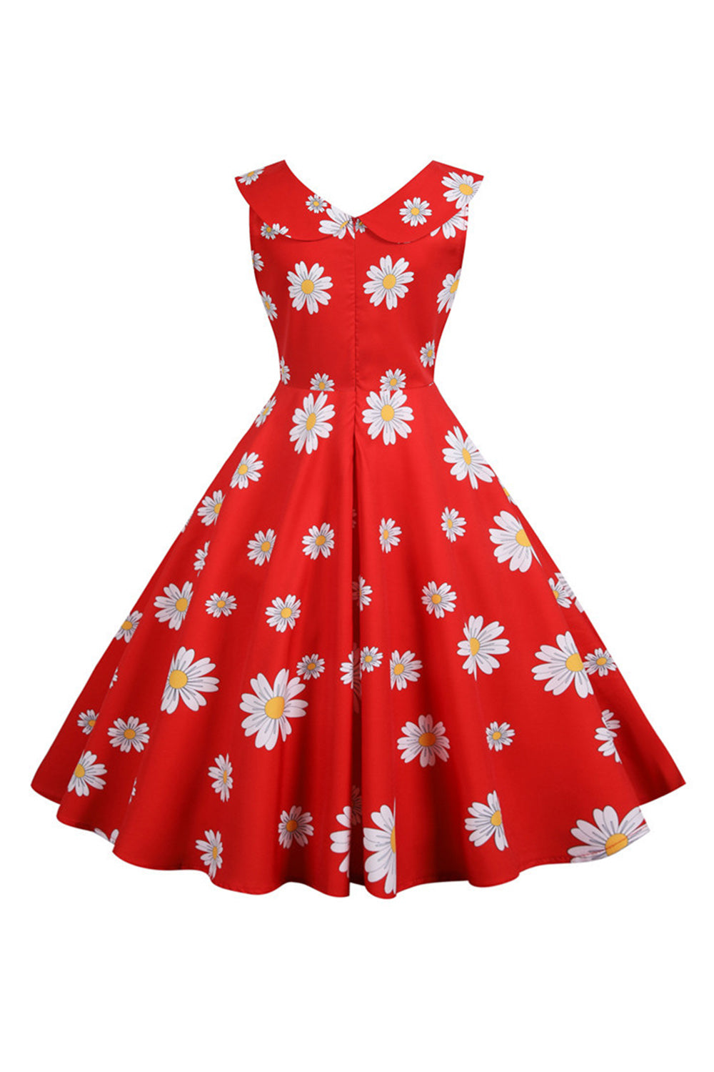 Vestido de 1950 Amarillo Estamapdo Sin Mangas