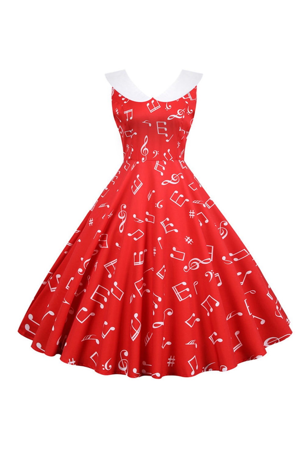 Vestido Vintage Amarillo Sin Mangas Estampado
