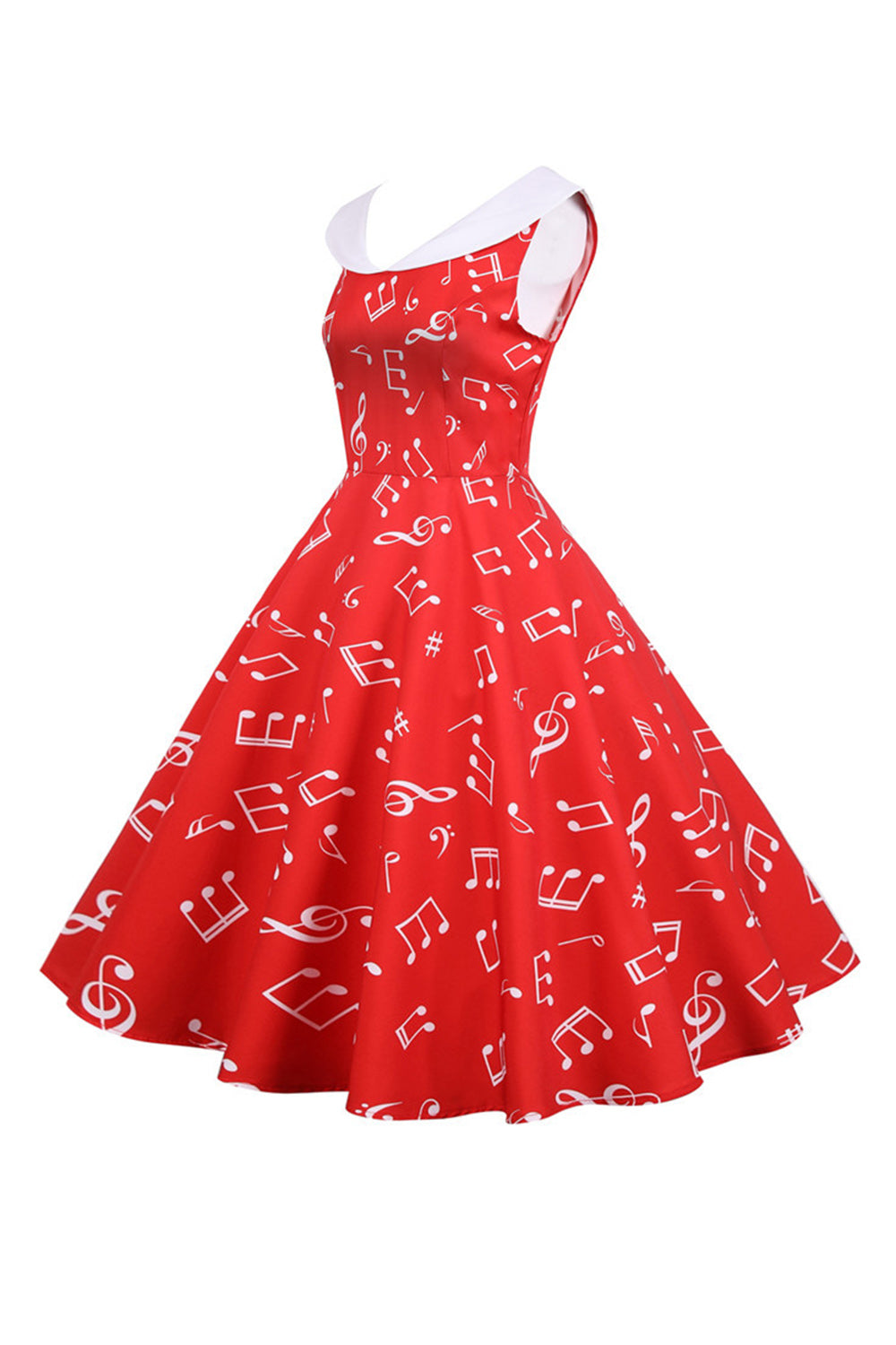 Vestido Vintage Amarillo Sin Mangas Estampado