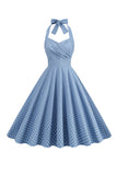 Halter Rojo Lunares 1950s Vestido