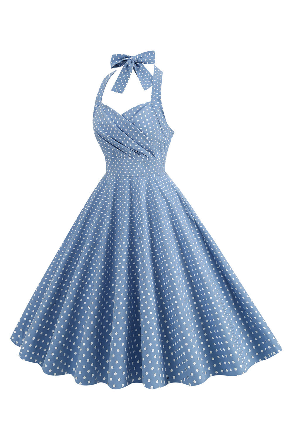 Halter Rojo Lunares 1950s Vestido