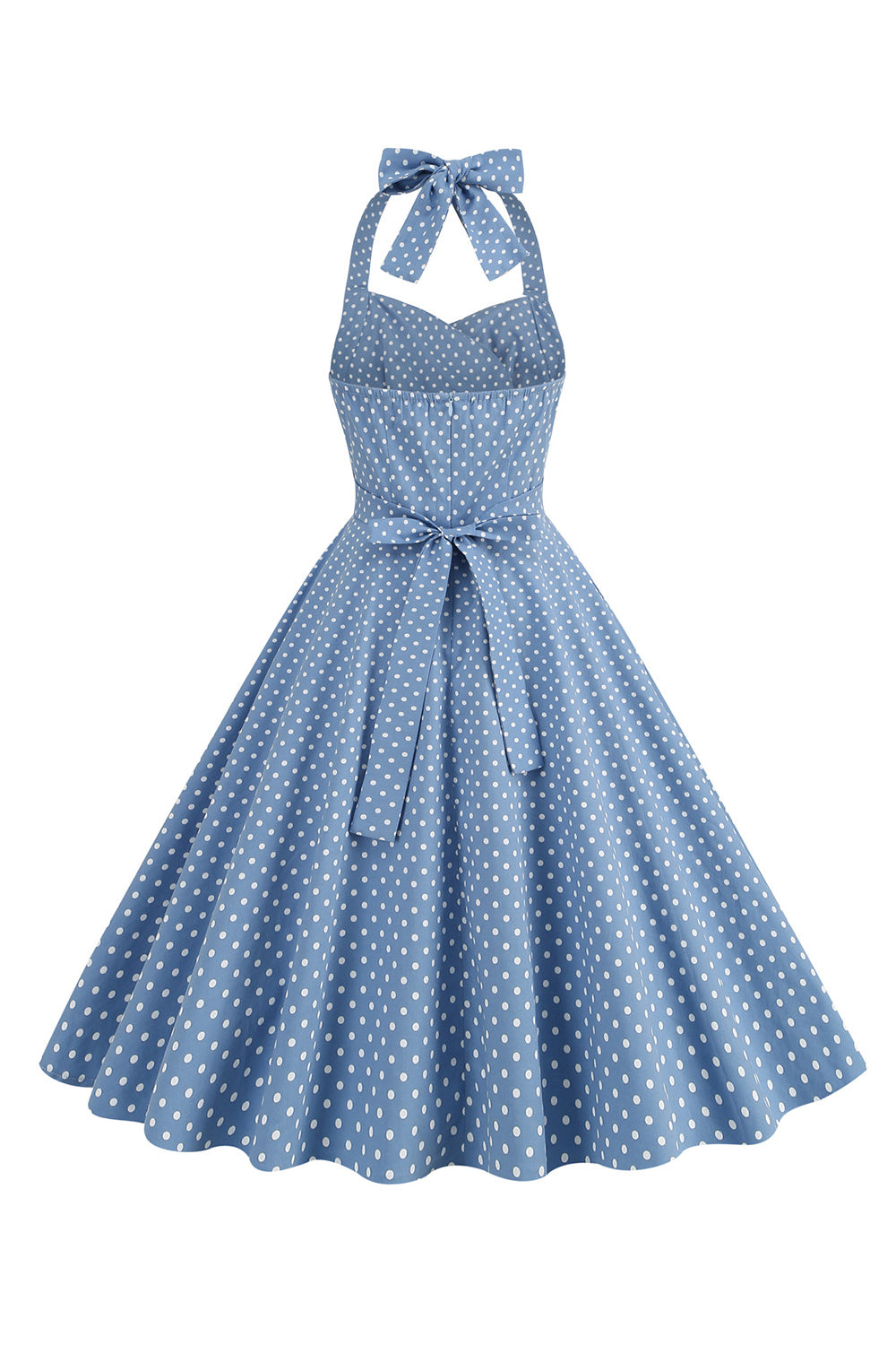 Halter Rojo Lunares 1950s Vestido