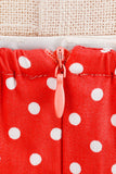Halter Rojo Lunares 1950s Vestido