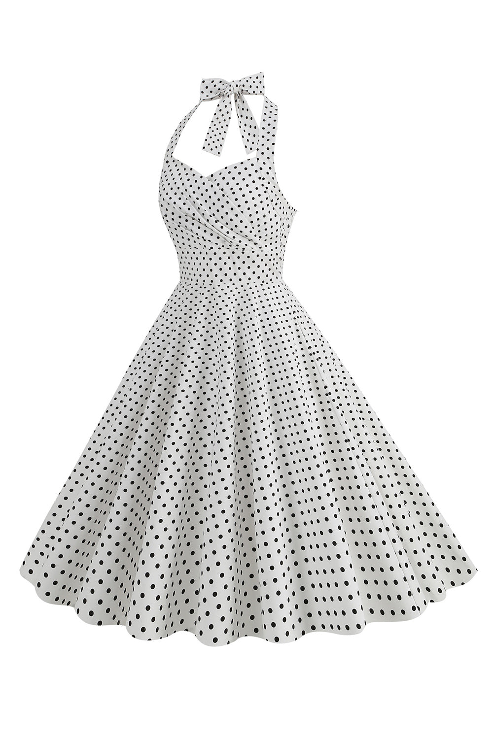 Halter Rojo Lunares 1950s Vestido