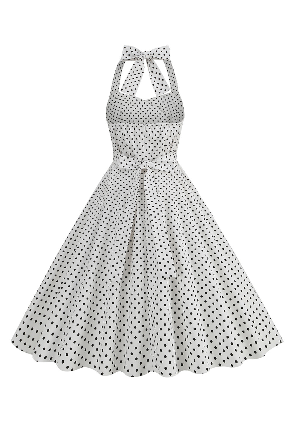 Halter Rojo Lunares 1950s Vestido