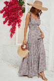 Vestido de Verano Cuello Cuadrado Caqui