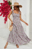 Vestido de Verano Cuello Cuadrado Caqui