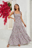 Vestido de Verano Cuello Cuadrado Caqui