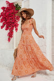 Vestido de Verano Cuello Cuadrado Caqui