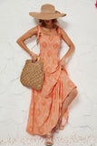 Vestido de Verano Cuello Cuadrado Caqui