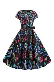 Una línea impresa Swing 1950s Vestidos