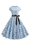Una línea impresa Swing 1950s Vestidos