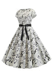 Una línea impresa Swing 1950s Vestidos